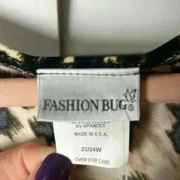 Fashion Bug Leopard Print Bell Sleeve Trapeze Stretch Top Size 22/24W NWT - Picture 2 of 8